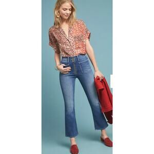 MOTHER The Insider High Rise Cropped Flare Jeans Women’s Sz 24
